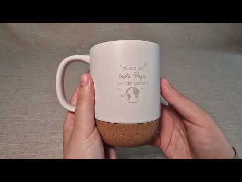 Weiße Keramiktasse mit Korkbasis – Das perfekte Geschenk für Papa