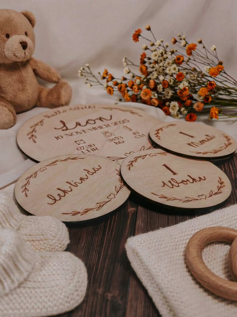 Gesamtes 15-teiliges Set rund, Meilensteinkarten 