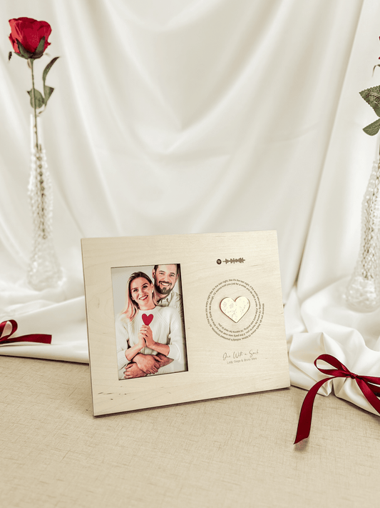 Bilderrahmen mit Spotify-Code und Songtext – Personalisierbares Geschenk für Valentinstag