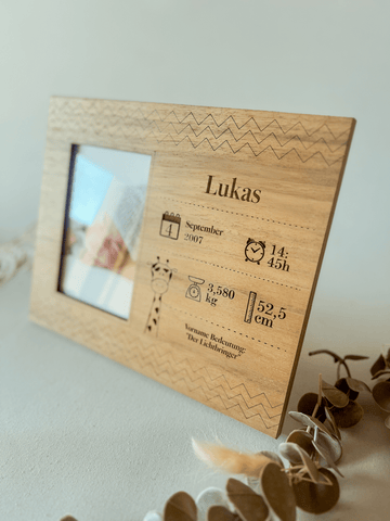 Personalisierter Geburts-Bilderrahmen – Individuelles Geschenk zur Geburt
