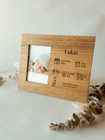 Personalisierter Geburts-Bilderrahmen – Individuelles Geschenk zur Geburt